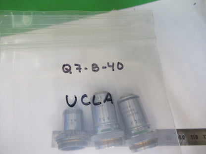 LOT OBJECTIVES UCLA BAUSCH LOMB SPENCER MICROSCOPE PART AS PICTURED Q7-B-40