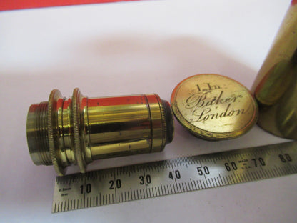 Antique Brass Baker London 1 inch Objective Microscope Part
