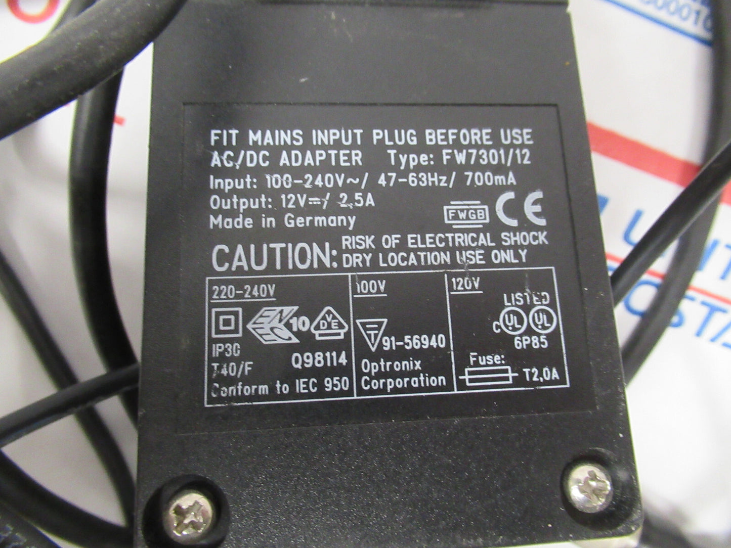ZEISS GERMANY POWER ADAPTER CAMERA MICROSCOPE PART AS PICTURED X6-FT-99