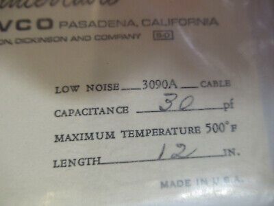PCB ENDEVCO LOW NOISE CABLE 12in 3090A for accelerometer  AS PICTURED &Q1-FT-68