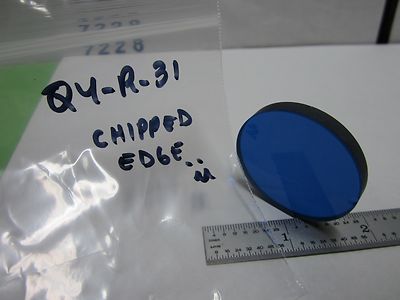 OPTISCHER RUNDER BLAUER FILTER [abgeplatzt] LASEROPTIK WIE IST BIN#Q4-R-31