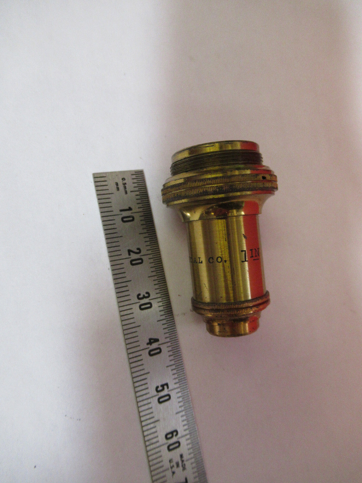 ANTIQUE BRASS BAUSCH LOMB LENS OBJECTIVE MICROSCOPE PART AS PICTURED T9-A-15