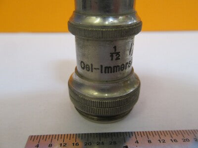 ANTIQUE BRASS UNKNOWN 1/12 OBJECTIVE MICROSCOPE PART AS PICTURED &7B-B-20