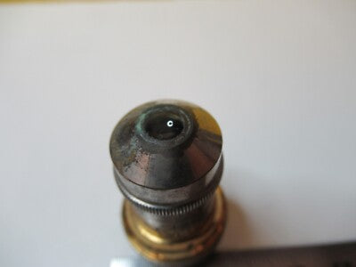 ANTIQUE OBJECTIVE BRASS LEITZ 3 OPTICS MICROSCOPE PART AS PICTURED &14-C-25