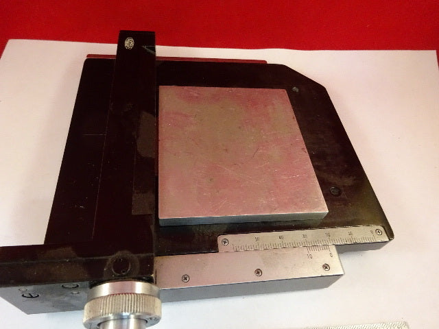 MICROSCOPE PART OLYMPUS JAPAN STAGE SPECIMEN TABLE MICROMETER AS IS #M6-A-58