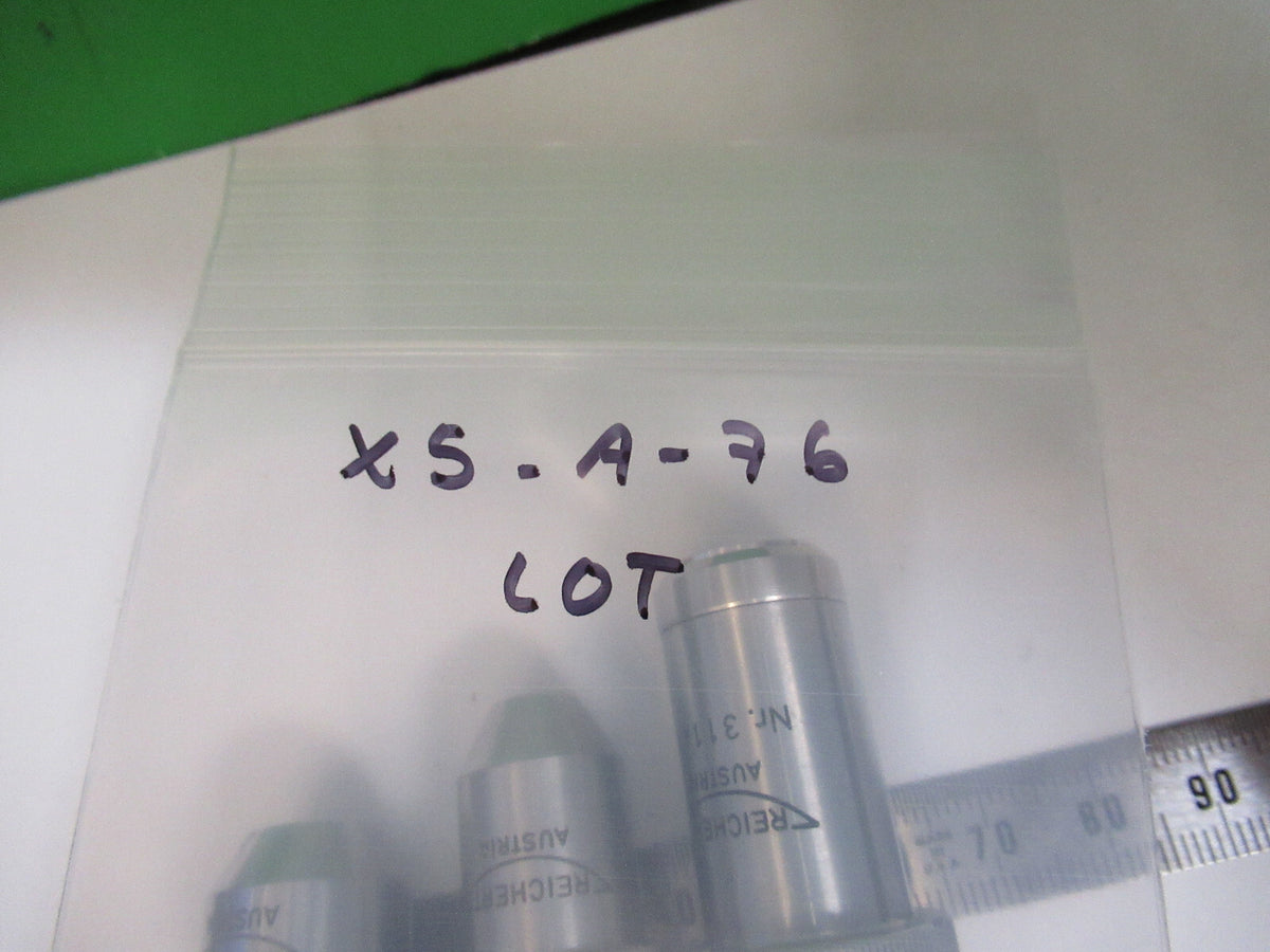 REICHERT AUSTRIA lot objectives 4X 10X 40X MICROSCOPE PART AS PICTURED X5-A-76