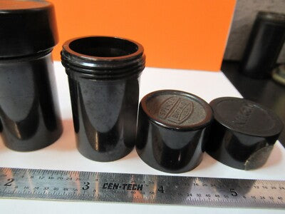 ANTIQUE LOT LEERE OBJEKTIVDOSEN MIKROSKOPTEIL WIE ABGEBILDET #7B-B-118