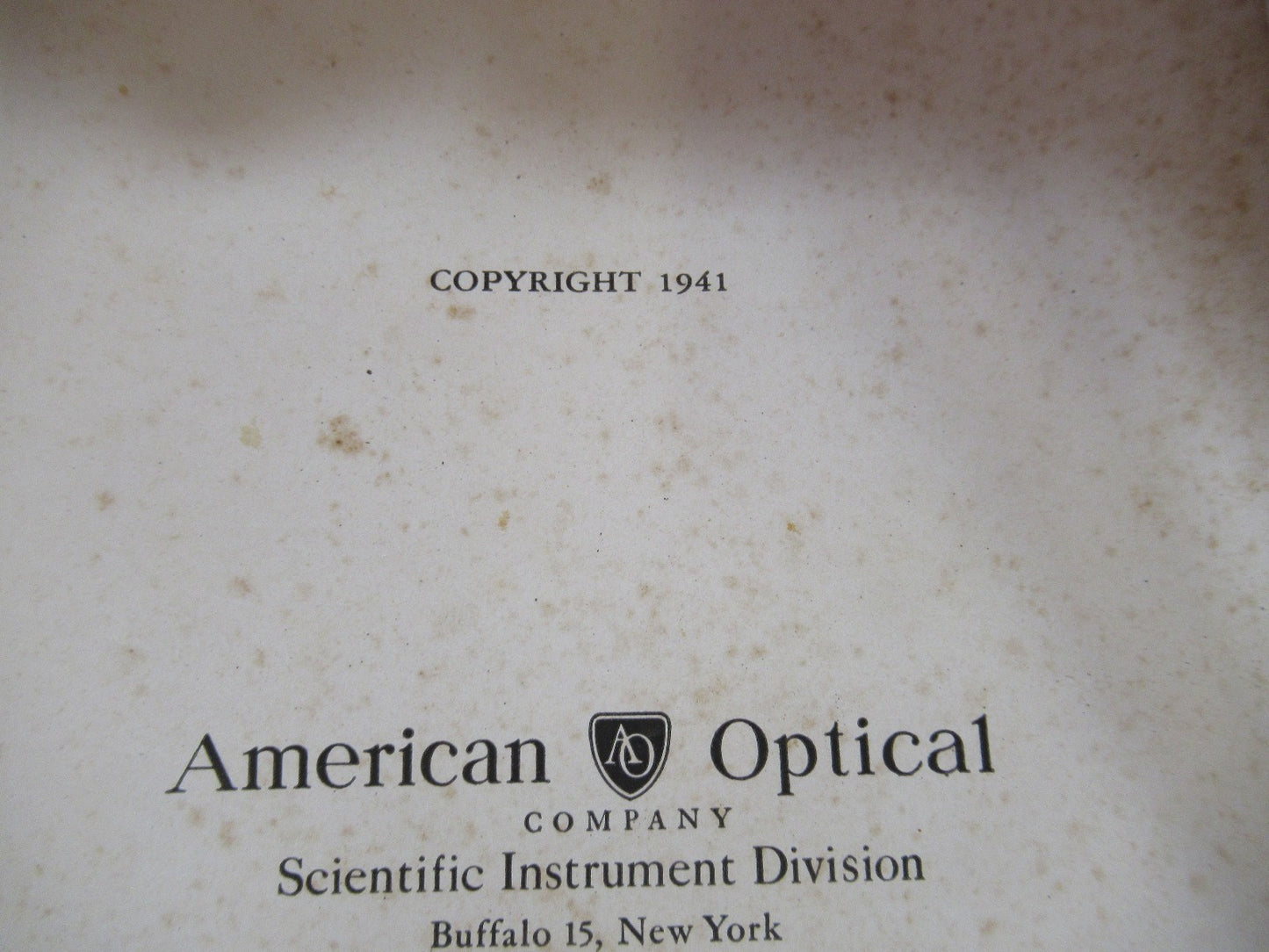 ANTIQUE AMERICAN OPTICS BOOKLET INSTRUCTIONS 1941 MICROSCOPE PART AS PIC V7-A-16