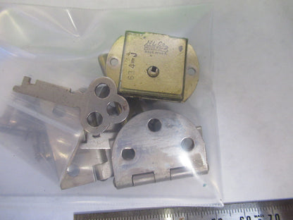 BAUSCH LOMB LOCK HINGES + KEY for cabinet MICROSCOPE PART AS PICTURED G8-A-01