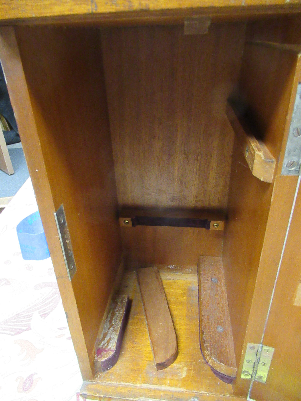 Empty Wood Cabinet for Antique Seibert Germany Microscope Part