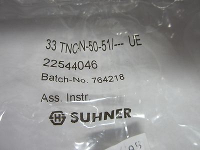 SUHNER TNC TO N RF CONNECTOR AS IS BIN#J3-04