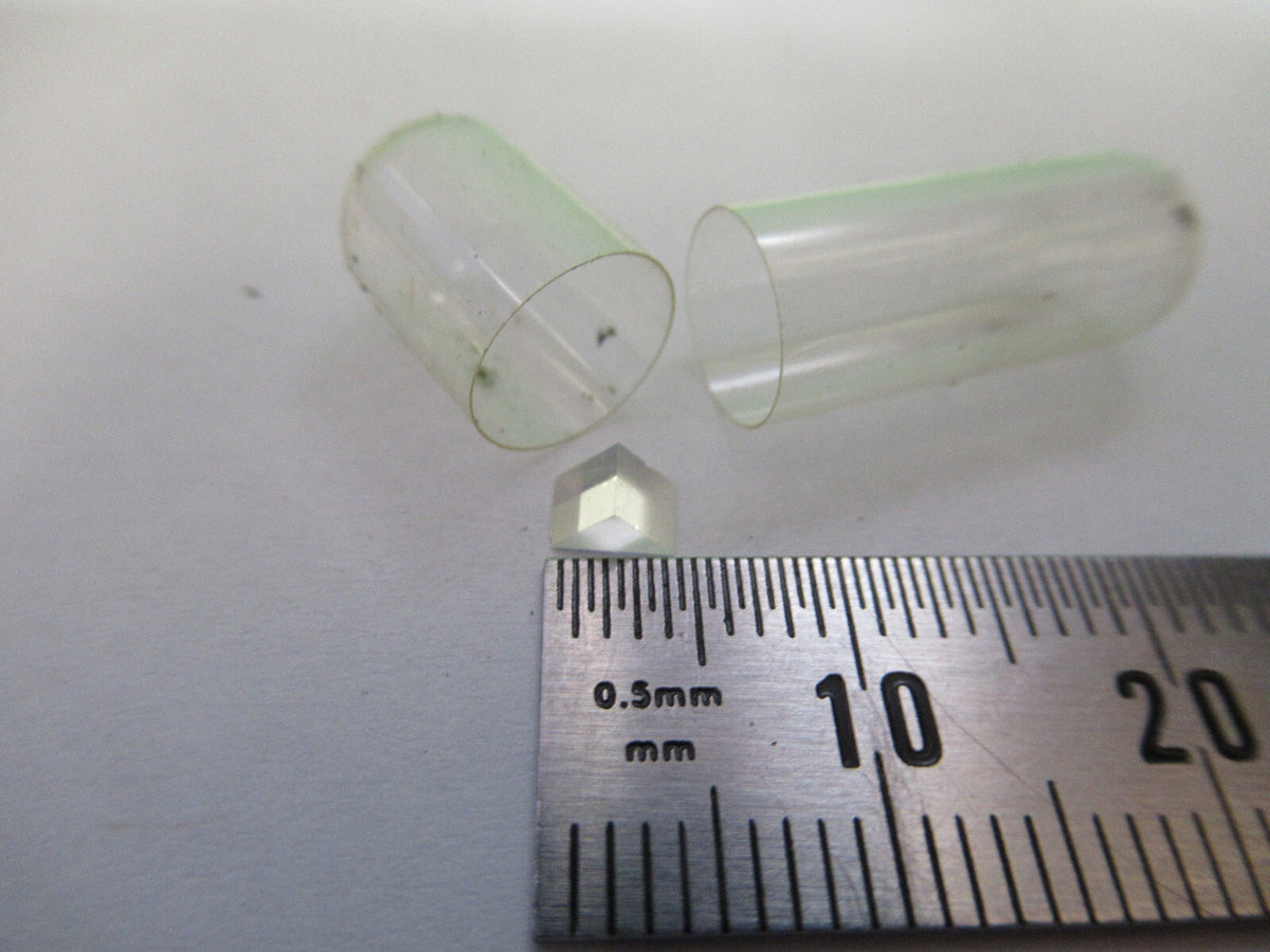OPTICAL MINI GLASS PRISM  MIL SPEC OPTICS MICROSCOPE PART AS PICTURED 80-B-03