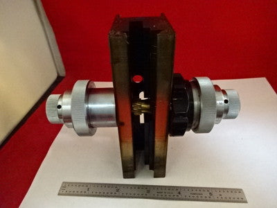 MICROSCOPE PART WILD HEERBRUGG SWISS M20 BRASS STAGE MICROMETER AS IS #51-A-08