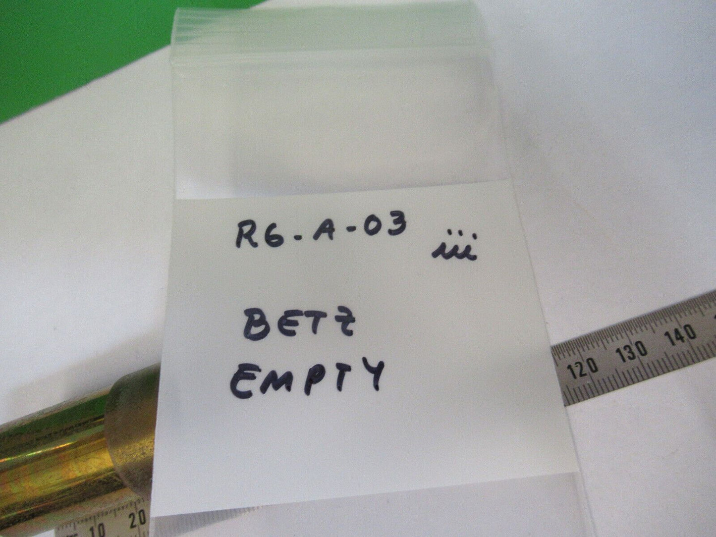 ANTIQUE BRASS EMPTY OBJECTIVE CAN BETZ MICROSCOPE PART AS PICTURED &R6-A-03