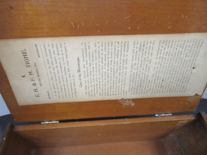 ANTIQUE WOOD CABINET EMPTY TIGHE MICHIGAN MICROSCOPE PART ta-5