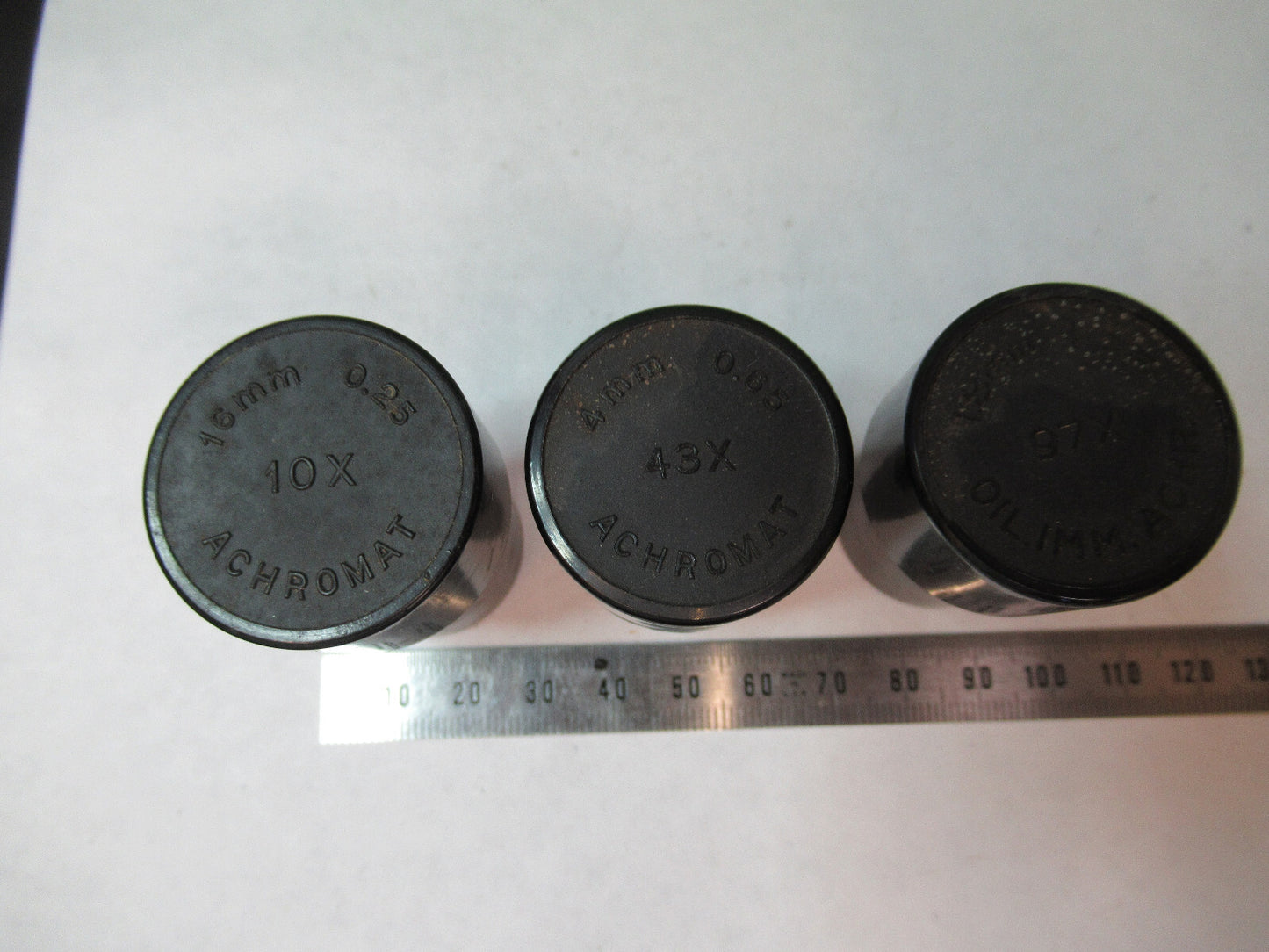 SPENCER AO EMPTY LOT PLASTIC OBJECTIVE CANS MICROSCOPE PART AS PICTURED  X2-A-84