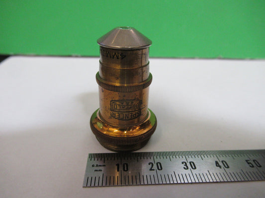 Antique Brass Spencer Lens Co. 44X 4mm Objective Microscope