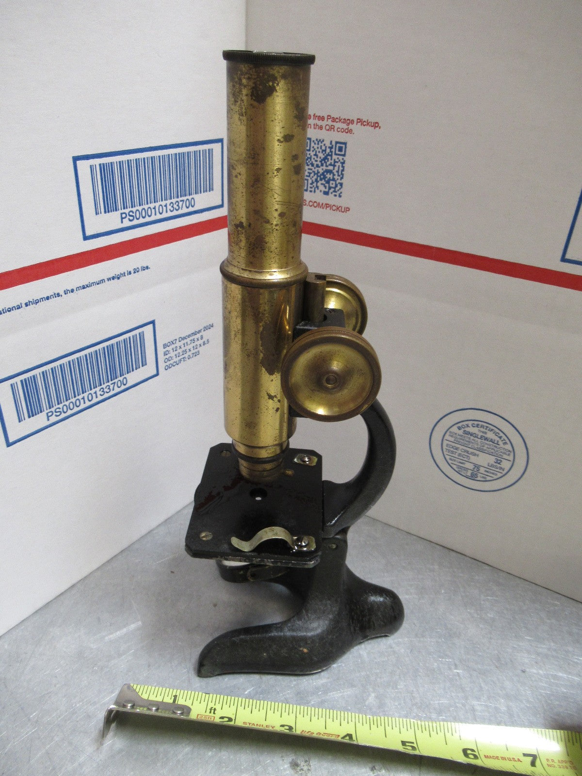 ANTIQUE BRASS MINIATURE PERFEKT RARE GERMAN MICROSCOPE AS PICTURED LOB