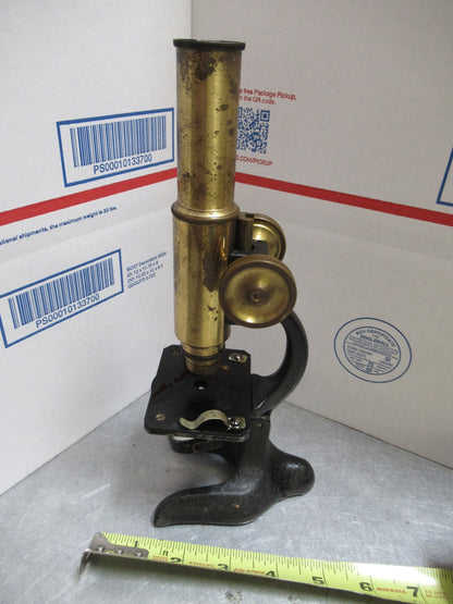ANTIQUE BRASS MINIATURE PERFEKT RARE GERMAN MICROSCOPE AS PICTURED LOB