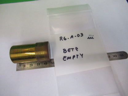 ANTIQUE BRASS EMPTY OBJECTIVE CAN BETZ MICROSCOPE PART AS PICTURED &R6-A-03