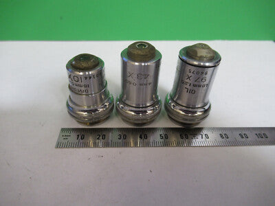 Lot 3 Ea 10X 43X 97X Bausch & Lomb Objective Microscope Part