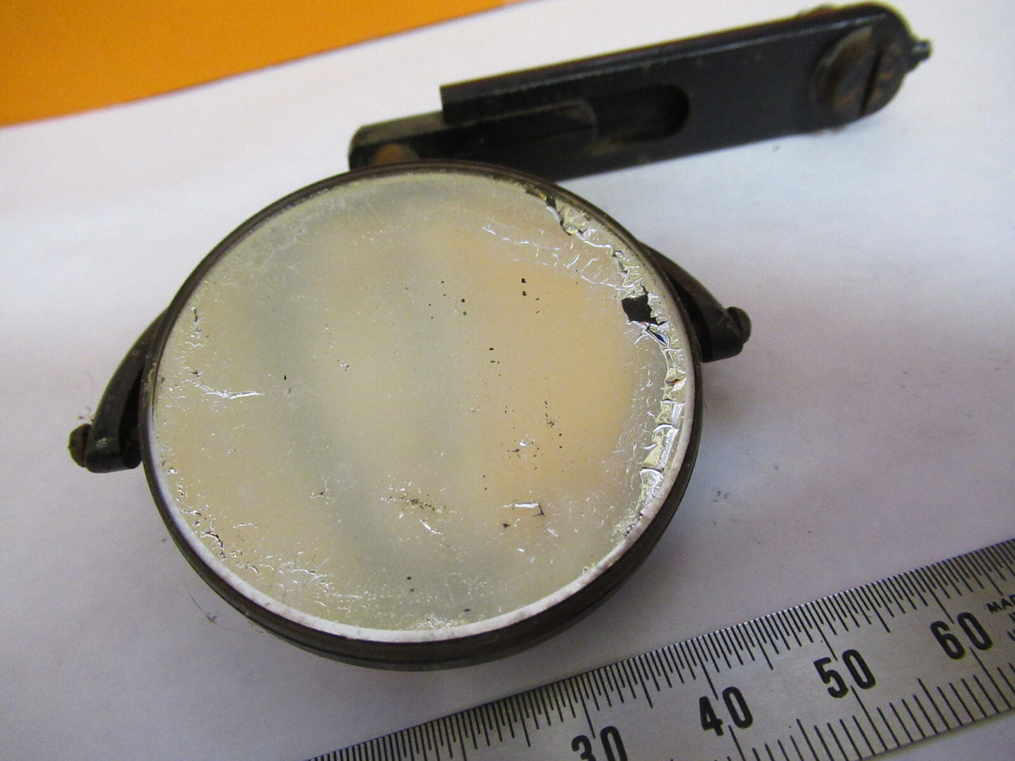 ANTIQUE BAUSCH LOMB MIRROR ASSEMBLY OPTICS MICROSCOPE PART AS PICTURED Y3-A-22