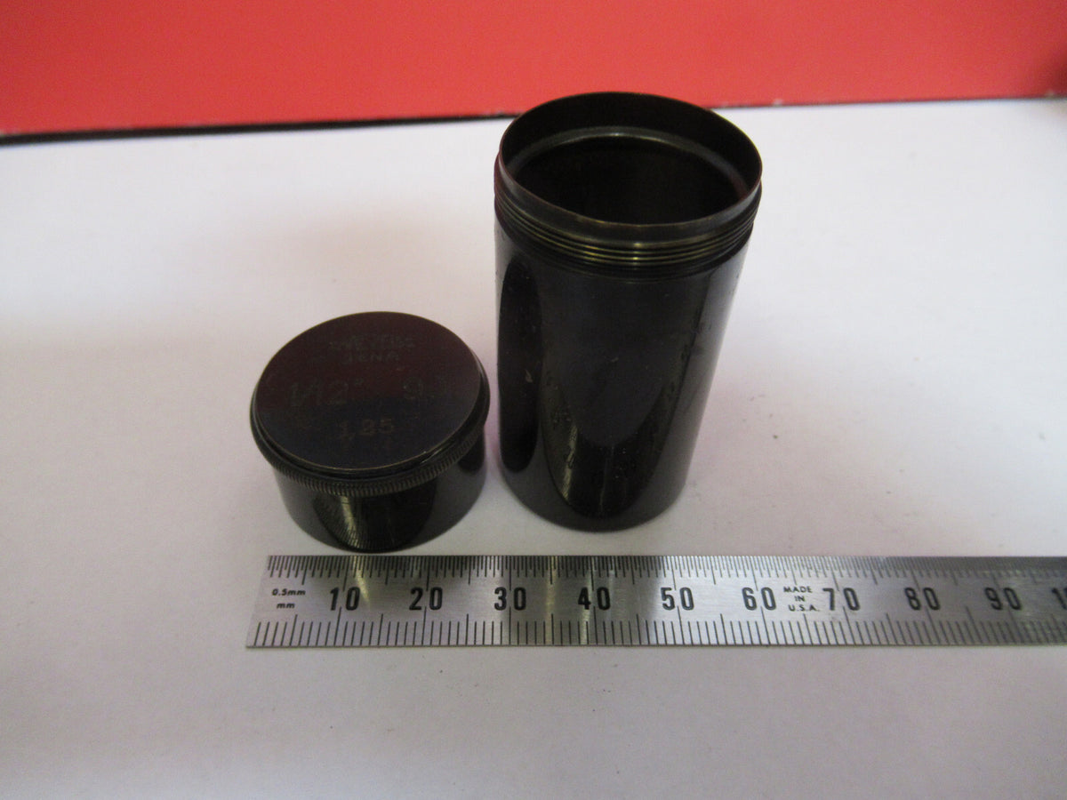 ANTIQUE BRASS EMPTY OBJECTIVE CAN ZEISS MICROSCOPE PART AS PICTURED F8-A-52