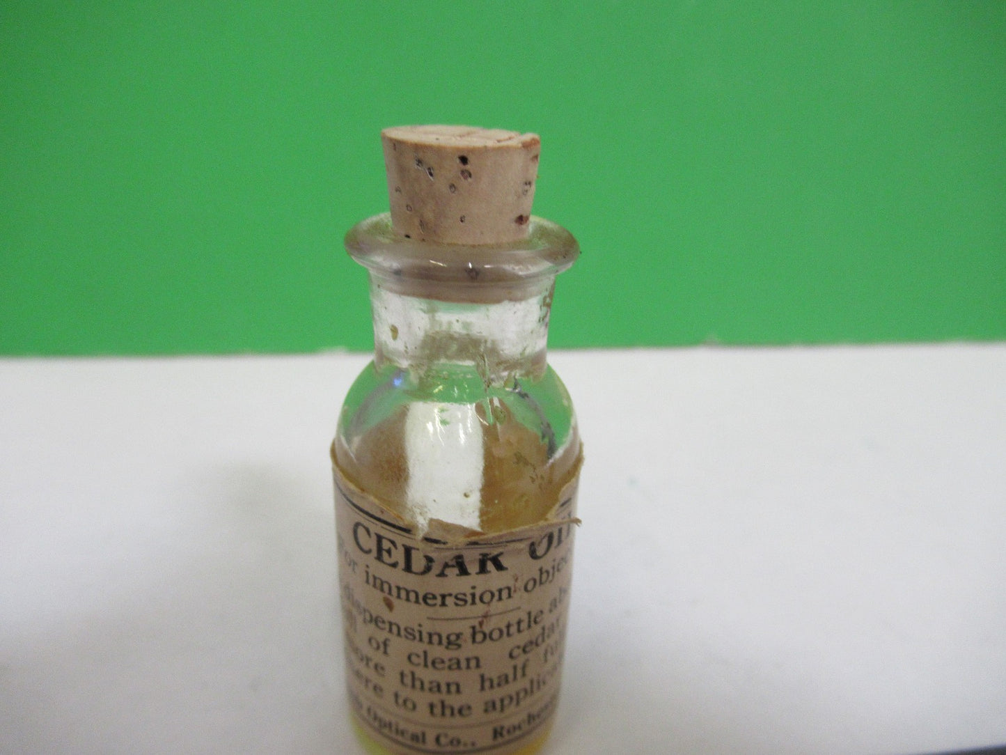 ANTIQUE CEDAR OIL FLASK BAUSCH LOMB MICROSCOPE PART AS PICTURED X3-B-105