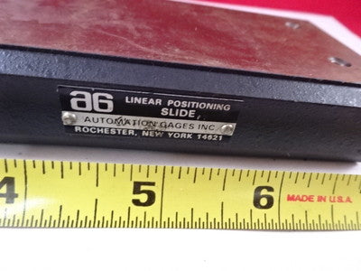 LINEAR POSITIONING SLIDE STAGE TABLE AUTOMATION GAGES AS PICTURED &IL-74-25