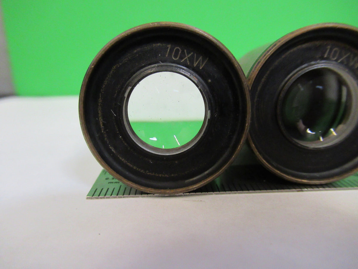 JAPAN LOT PAIR LENS 10XW EYEPIECE MICROSCOPE PART AS PICTURED X7-A-94