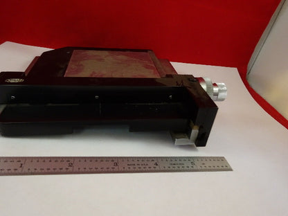 MICROSCOPE PART OLYMPUS JAPAN STAGE SPECIMEN TABLE MICROMETER AS IS #M6-A-58