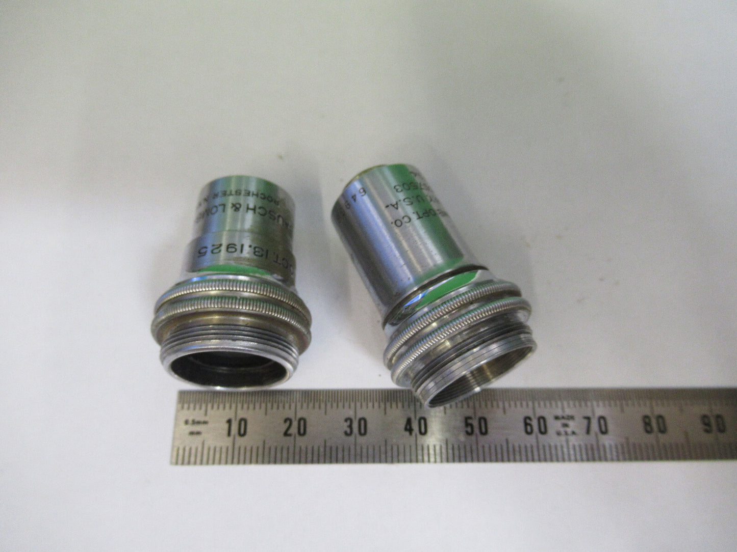 LOT 2 ea OBJECTIVES BAUSCH LOMB USA MICROSCOPE PART AS PICTURED &R4-A-54