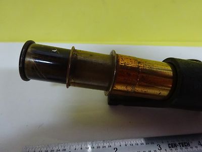 MICROSCOPE PART SMALL ANTIQUE TUBUS + EYEPIECE + OBJECTIVE OPTICS AS IS BN#X3-12