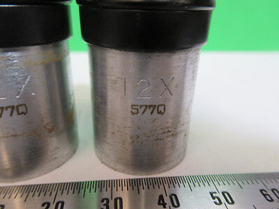 Pair 12X Spencer Lens Co. Eyepiece Ocular Lens Microscope Part