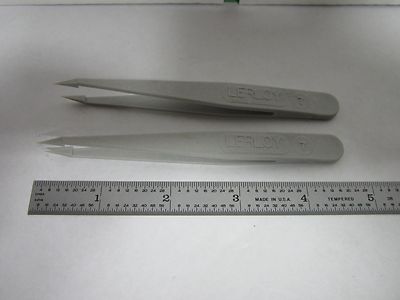 Lot 2 Ea Lerloy Plastic Fine Tweezers for Lab or Optics