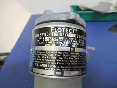 FLOTEC FLOW SWITCH for HAZARDOUS LOCATIONS INDUSTRIAL CONTROL AS PICTURED 9-A-16