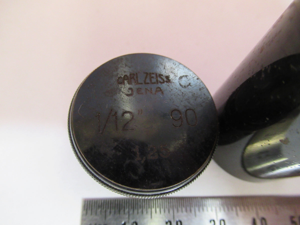 ANTIQUE BRASS EMPTY OBJECTIVE CAN ZEISS MICROSCOPE PART AS PICTURED F8-A-52