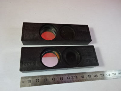 Lot 2 Ea Green Filter Slides Nikon Japan Microscope Part Optics