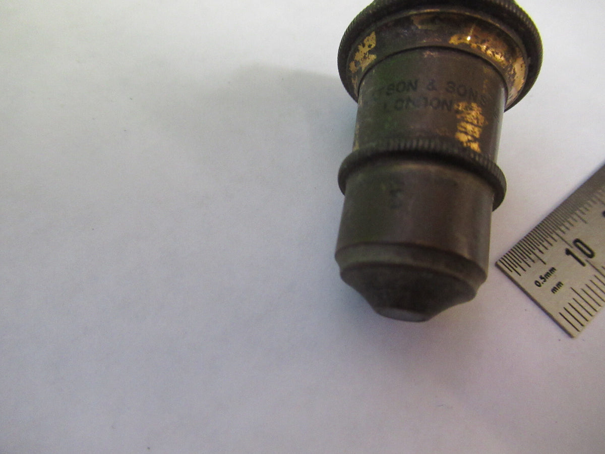 WATSON LONDON ANTIQUE BRASS OBJECTIVE MICROSCOPE PART AS PICTURED X6-A-91