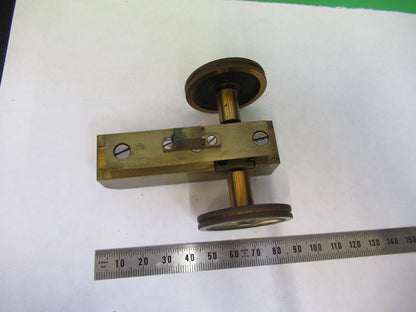 ANTIQUE BAUSCH LOMB MACRO STAGE KNOBS BRASS MICROSCOPE PART AS PICTURED S1-B-11