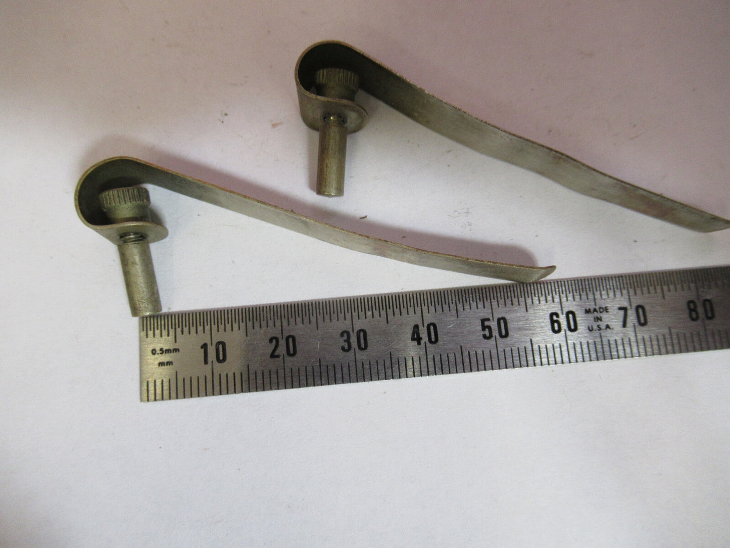 ANTIQUE STANLEY PAIR CLIPS STAGE MICROSCOPE AS PICTURED &F8-A-60