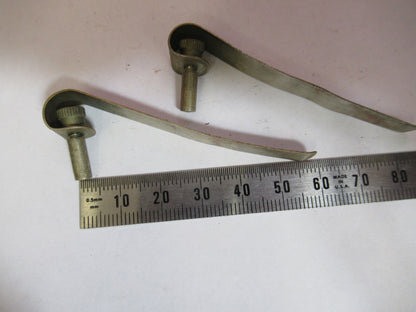 ANTIQUE STANLEY PAIR CLIPS STAGE MICROSCOPE AS PICTURED &F8-A-60