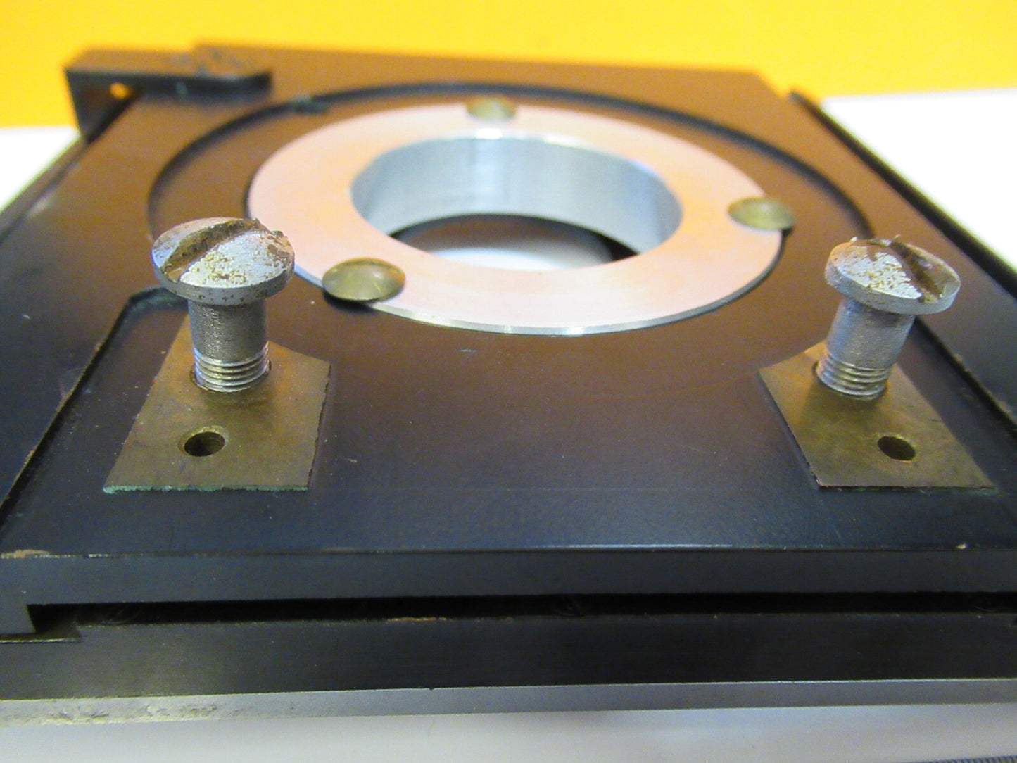Cooke UK England Brass Heavy Xy Stage Clip Microscope Part
