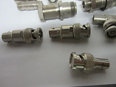 LOT 17 EA BNC T's ADAPTORS ETC FREQUENCY RF MICROWAVE BIN#FI-V-71