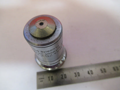 BAUSCH LOMB 75X    /215mm OBJECTIVE LENS MICROSCOPE PART AS PICTURED T5-A-29