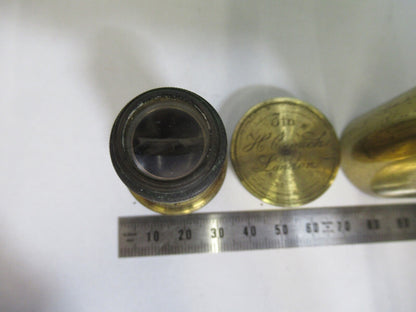 ANTIQUE BRASS OBJECTIVE 3in LENS HENRY CROUCH UK MICROSCOPE PART F8-B-27