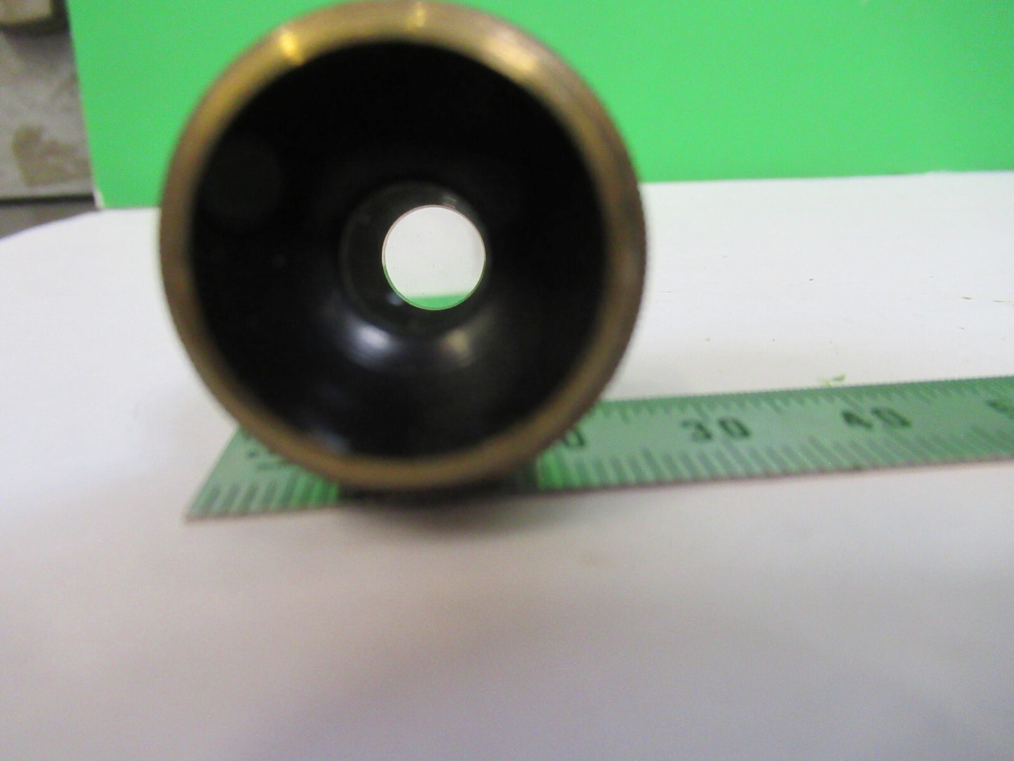 ANTIQUE BAUSCH LOMB BRASS OBJECTIVE 10X MICROSCOPE PART AS PICTURED &75-B-11