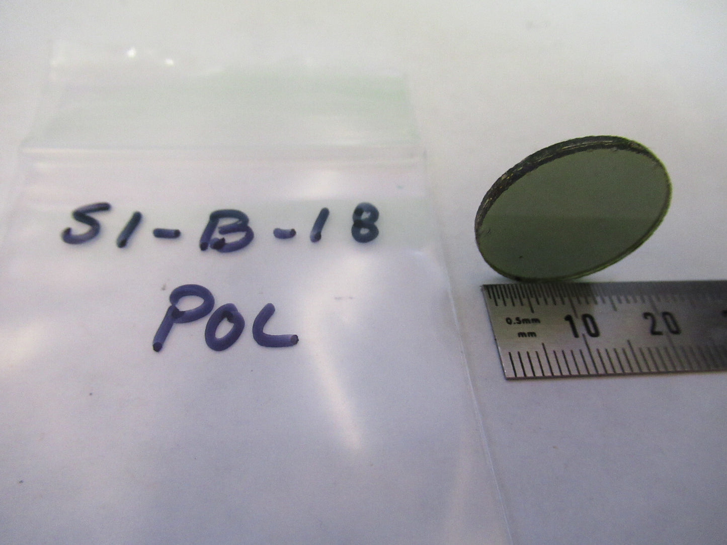 OPTICAL POL POLARIZER GLASS FILTER MICROSCOPE PART OPTICS AS PICTURED S1-B-18