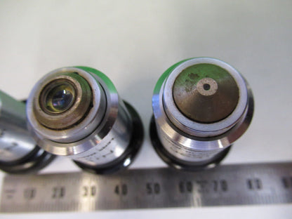 LOT OBJECTIVE NIKON JAPAN 10X 40X 100X MICROSCOPE PART AS PICTURED T4-B-26