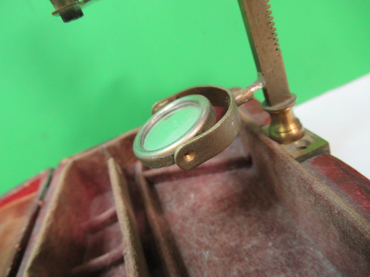 ANTIQUE BRASS RARE TYPE CARY GOULD MICROSCOPE with ACCESSORIES AS PIC T6-A-49